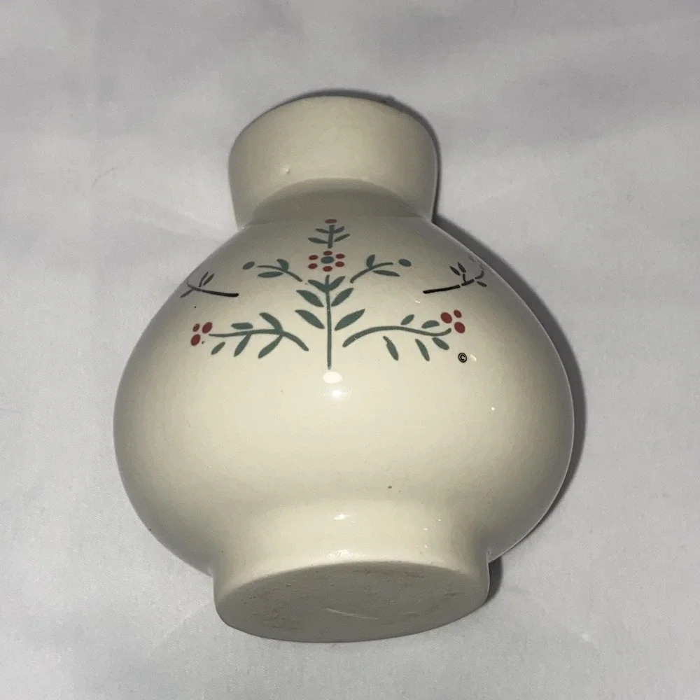 Petite Bud Vase, Small Floral Detail on Each Side, blue Band 1980s‎